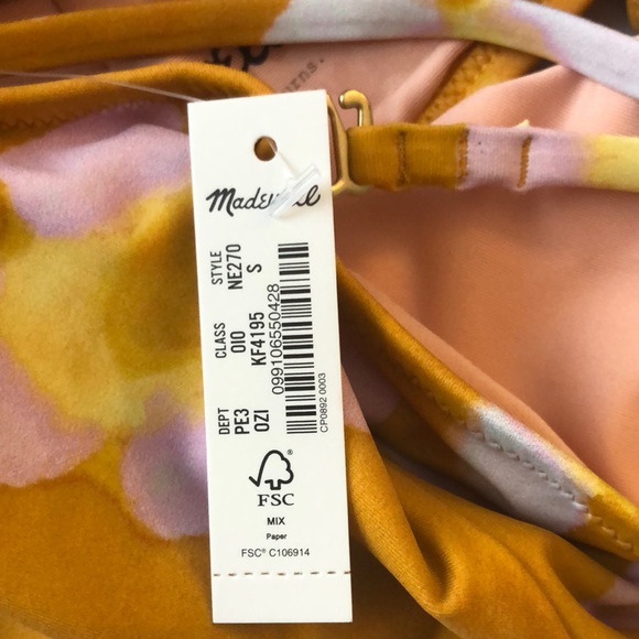 Madewell Small Swimsuit Second Wave Tie-Front Watercolor Floral One-Pie… - Picture 9 of 9